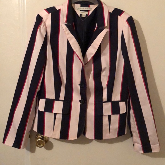 Tommy Hilfiger Jackets & Blazers - Tommy Hilfiger Pink Navy Striped Blazer